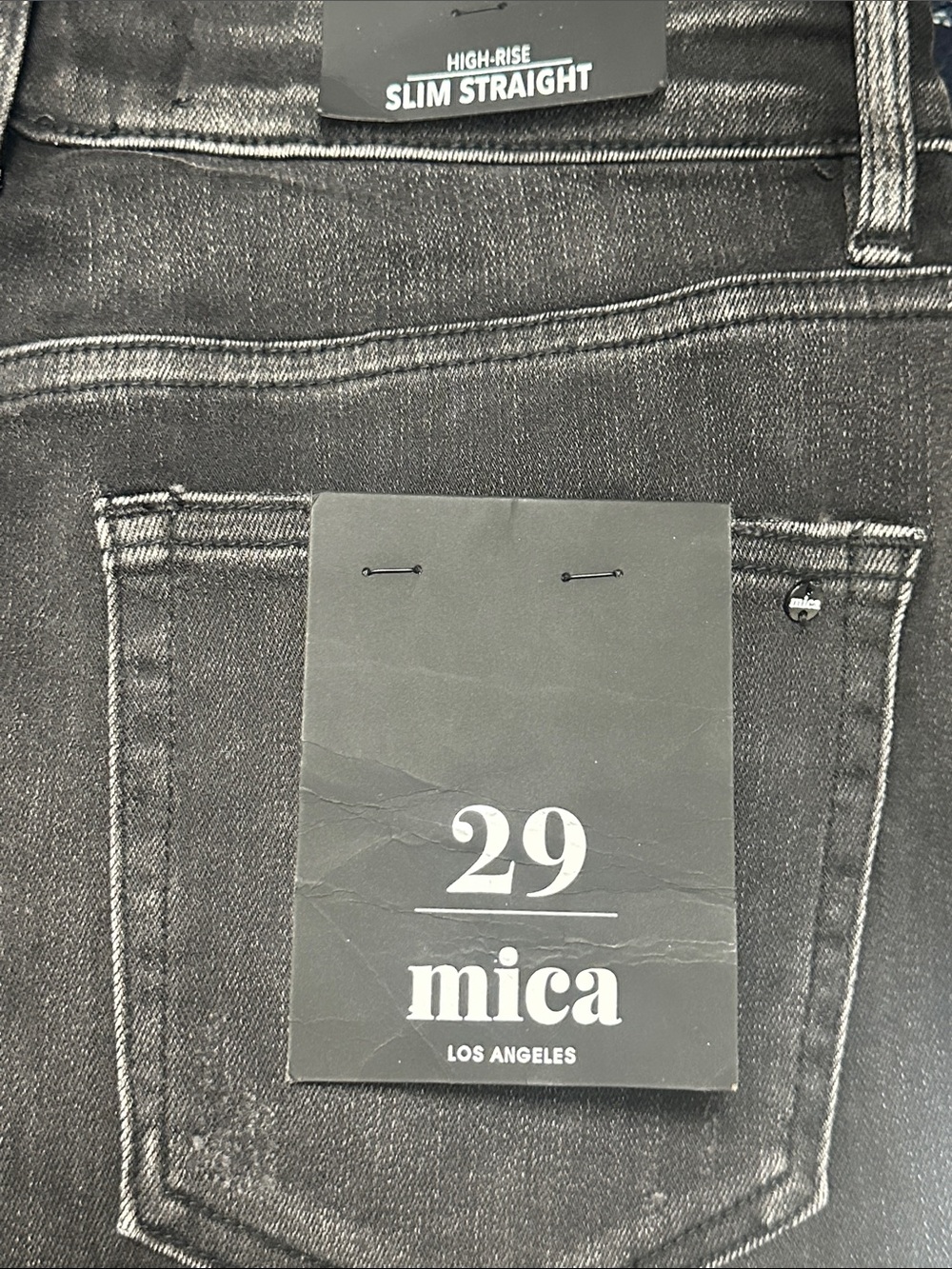 Mica High-Rise Slim Straight Jeans — Black